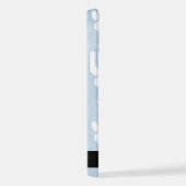 犬の足、白い手、青い水色、あなたの名前 iPhoneケース (右側面)