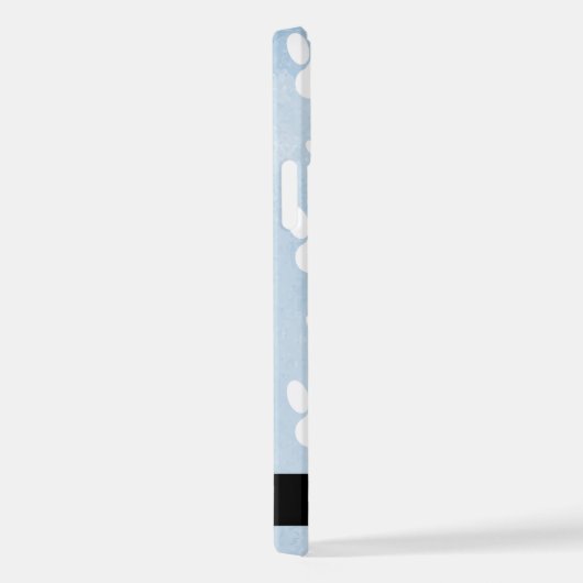 犬の足、白い手、青い水色、あなたの名前 iPhoneケース (右側面)