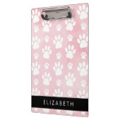 犬の足、白い足、ピンクの水色、あなたの名前 クリップボード (左)