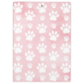 犬の足、白い足、ピンクの水色、あなたの名前 クリップボード (裏面)