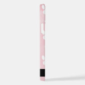 犬の足、白い足、ピンクの水色、あなたの名前 iPhoneケース (右側面)