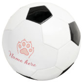 犬の足 赤いハート ペット 名前入り テキスト 動物の足跡 サッカーボール (3/4)