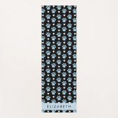 犬の足、青い手、白いハート、あなたの名前 ヨガマット (正面)