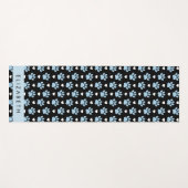 犬の足、青い手、白いハート、あなたの名前 ヨガマット (正面(横))