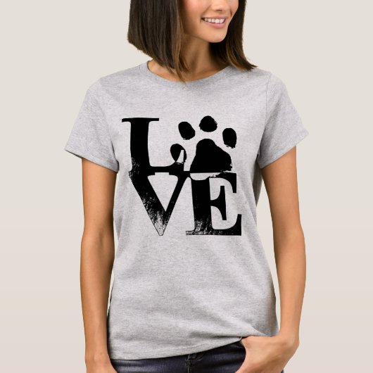 犬の足LOVE Tシャツ (正面)