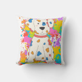 犬の跳ね絵を描 クッション (正面)
