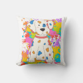 犬の跳ね絵を描 クッション (正面)