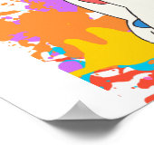 犬の跳ね絵を描 ポスター (角)