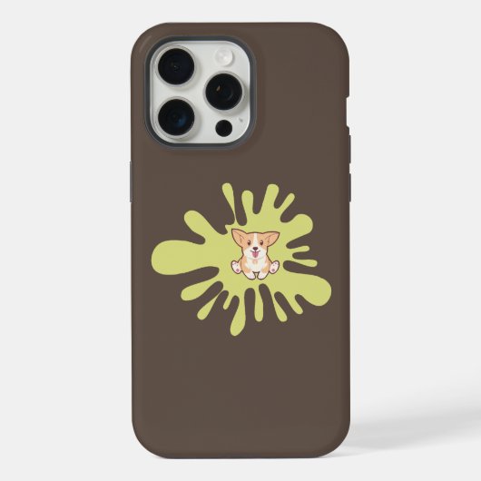 犬の跳ね絵を描 iPhoneケース (裏面)