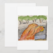 犬の車でのグリーティングカード 招待状 (正面/裏面)