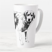 犬の輪郭を描いたはっきりした秋のマグカップ カフェラテマグ (右アングル)