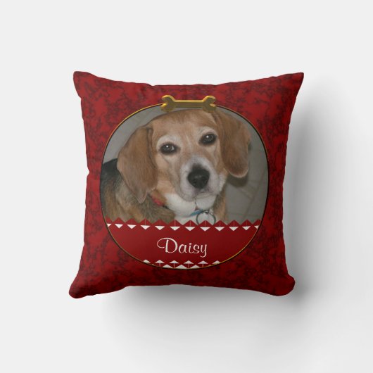 犬の追悼の枕 クッション (裏面)