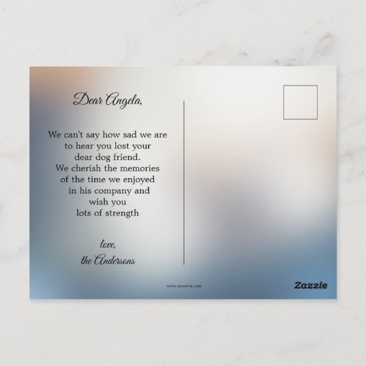 犬の追悼ポストカード ポストカード (裏面)