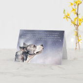 犬の追悼悔やみや弔慰の追悼ピットブル損失 カード (黄色い花)