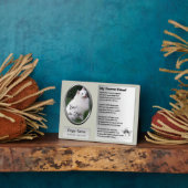 犬の追悼 - 私の永遠の友 - 灰 フォトプラーク (側面)