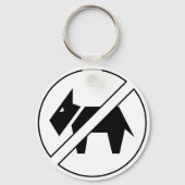 犬の進入禁止 太字 黒と白のシンボル キーホルダー (裏面)