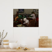 犬の遊オンライントランプのポーカー ポスター (キッチン)