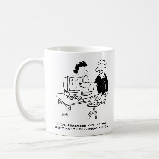 犬の遊コンピュータゲーム コーヒーマグカップ (左)