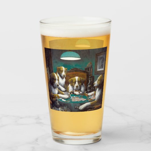 犬の遊トランプのポーカーカシアス・マルセラス・クーリッジ1894 タンブラーグラス (ドリンク正面)