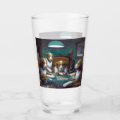 犬の遊トランプのポーカーカシアス・マルセラス・クーリッジ1894 タンブラーグラス (正面)