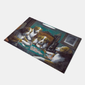 犬の遊トランプのポーカーカシアス・マルセラス・クーリッジ1894 ドアマット (アングル)