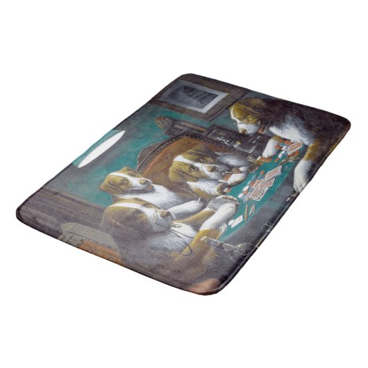 犬の遊トランプのポーカーカシアス・マルセラス・クーリッジ1894 バスマット (アングル)