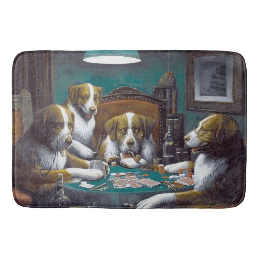 犬の遊トランプのポーカーカシアス・マルセラス・クーリッジ1894 バスマット (正面)