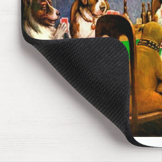 犬の遊トランプのポーカーAが困っている友 マウスパッド (コーナー)