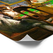 犬の遊トランプのポーカーA Friend in need Cassius Marcel ポスター (角)