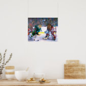 犬の遊ホッケーポスター ポスター (キッチン)