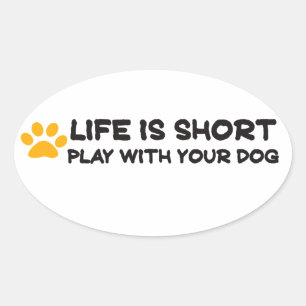 犬の遊命は短い 楕円形シール