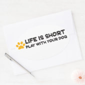 犬の遊命は短い 楕円形シール (封筒)