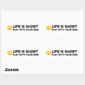 犬の遊命は短い 楕円形シール (シート)