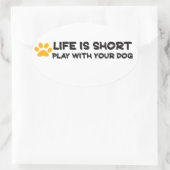 犬の遊命は短い 楕円形シール (バッグ)