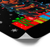 犬の醜いクリスマスライトサンタハットロットワイラードッグChri ポスター (角)