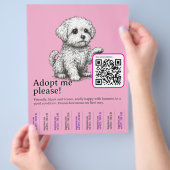 犬の里親募集フライヤーテンプレートはがしやすいタイプ チラシ (手)