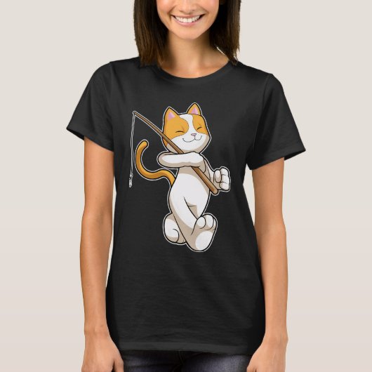 犬の釣り師 魚 釣り Tシャツ (正面)