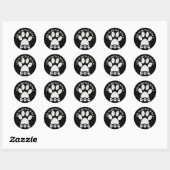 犬の銀の質感のある文字で人生は良い ラウンドシール (シート)