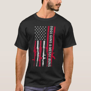 犬の銃と厄介なバグランジン米国国旗とWeap Tシャツ