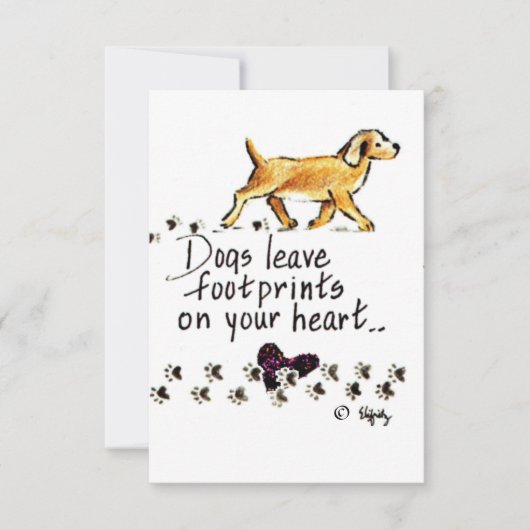 犬の離れパウプリントあなたのハートスケッチ (正面)