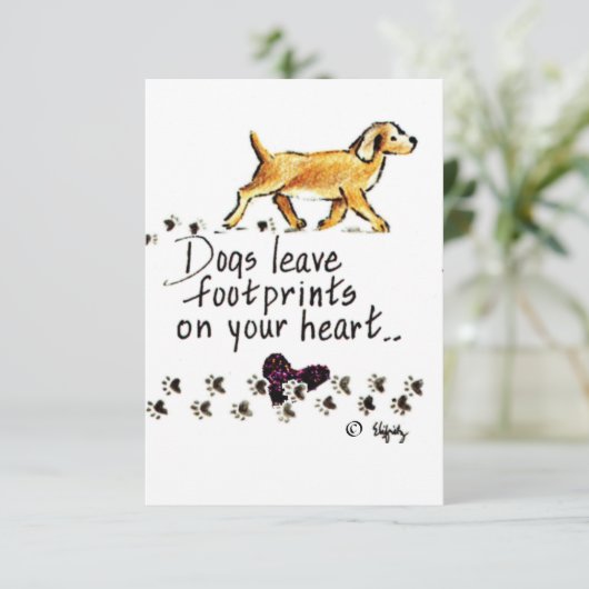 犬の離れパウプリントあなたのハートスケッチ (スタンド正面)