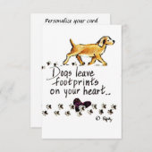 犬の離れパウプリントあなたのハートスケッチ (正面/裏面)