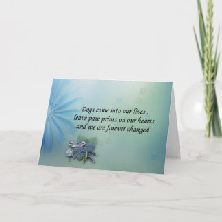 犬の離れパウプリントがあなたのハート悔やみや弔慰カードに カード