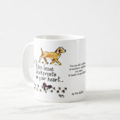 犬の離れパウプリントのハートマグカップ コーヒーマグカップ (正面左)