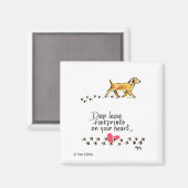 犬の離れ足跡があなたのハート磁石 マグネット (正面/裏面)