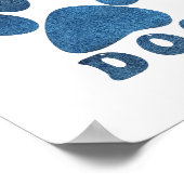 犬の青い質感の文字で人生は良い ポスター (角)