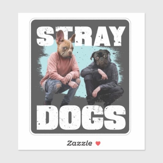 犬の頭おもしろいを持つ野良犬 シール (シート)