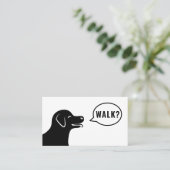 犬の頭のことわざ歩き？ – 白黒ドッグウォーカー 名刺 (スタンド正面)