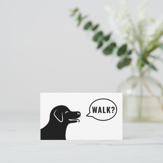 犬の頭のことわざ歩き？ – 白黒ドッグウォーカー 名刺 (スタンド正面)