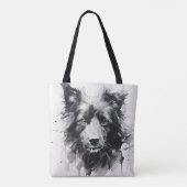 犬の頭のイ絵を描ンク トートバッグ (裏面)